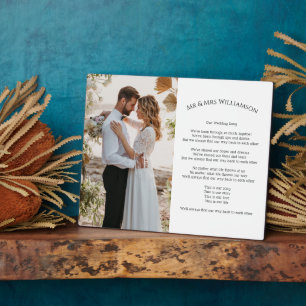 Wedding photo Song lyrics modern Plaque
