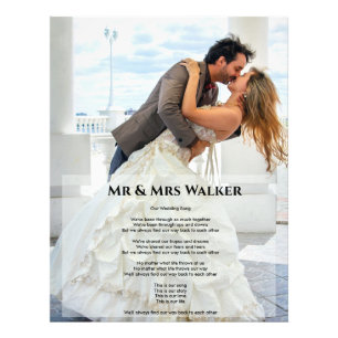 Wedding photo Song lyrics picture  Print