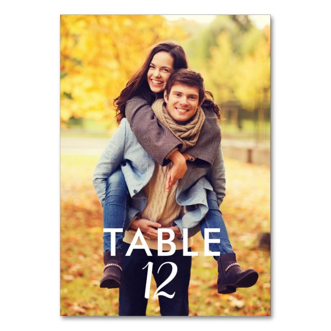Wedding Photo Table Number Cards | Custom Template (Front)