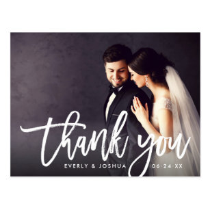Wedding Photo Thank You | Brush Lettered Script Postcard