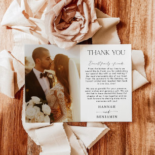 Wedding Photo Thank You Card Photo Thank You