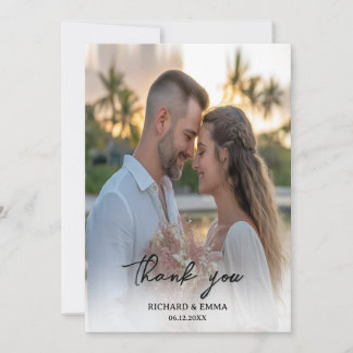 Wedding Photo Thank You Card | Simple Script Style