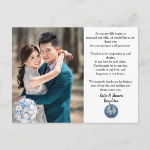 Wedding Photo Thank You Double Sided Postcard