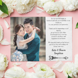 Wedding Photo Thank You Double Sided Postcard
