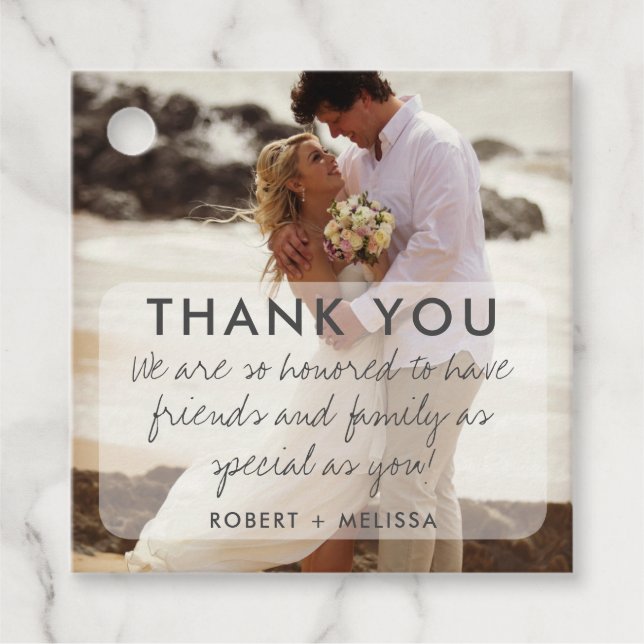 Wedding Photo Thank You Favour  Tags (Front)