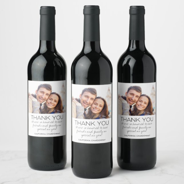 Wedding Photo Thank You Favour  Wine Label (Bottles)