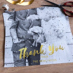 Wedding Photo Thank You Gold Script Tissue Paper