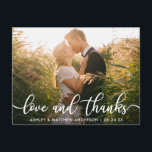 Wedding Photo Thank You | Love and Thanks Postcard<br><div class="desc">Modern Wedding Photo Thank You | Love and Thanks Postcard</div>