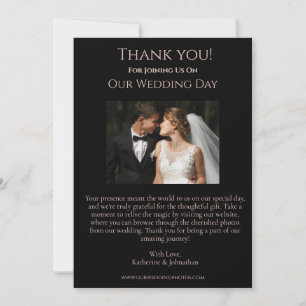 Wedding Photo-Thank You-Modern Rose with a Heart- Invitation