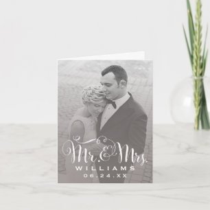 Wedding Photo Thank You Note   Sepia Folded Style