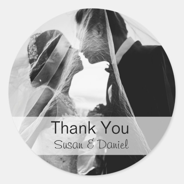 Wedding Photo Thank You Sticker (Front)