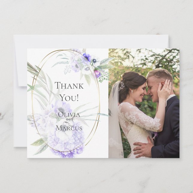 Wedding Photo Thank You  |  Violet Anemone Floral (Front)