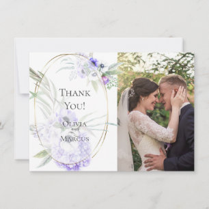 Wedding Photo Thank You     Violet Anemone Floral Card
