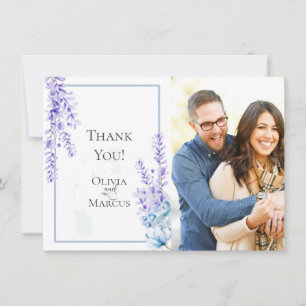 Wedding Photo Thank You     Watercolor Lavender Card