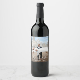 Wedding Photo Thank You Wine Label