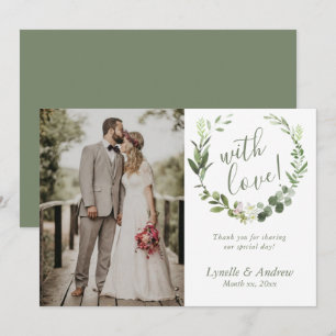 Wedding Photo Thank You With Names Card