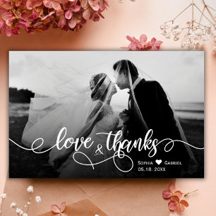 Wedding Photo Typography Thank You Card