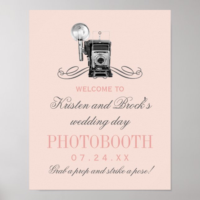 Wedding Photobooth Sign | Vintage Camera (Front)