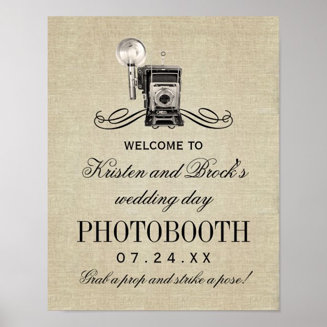 Wedding Photobooth Sign | Vintage Camera (Front)