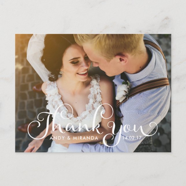 Wedding Photocard Postcard Elegant Unique Card (Front)