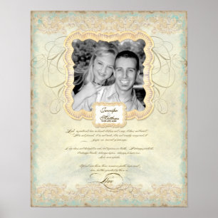 Wedding Photograph Love Chapter Baroque Elegant Poster