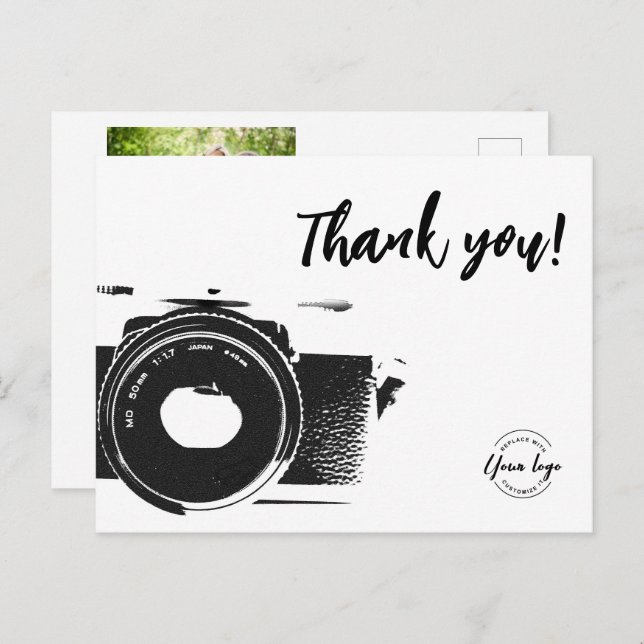 Wedding Photographer Custom logo Photo Postcard (Front/Back)