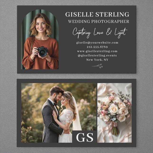 Wedding Photographer Elegant Script Professional Business Card (Creator Uploaded)