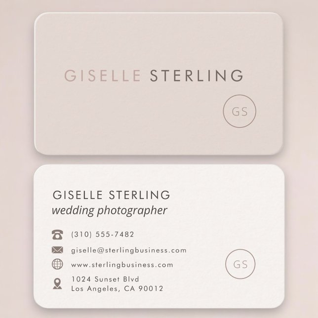 Wedding Photographer Feminine Professional Business Card (Creator Uploaded)