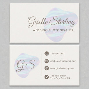 Wedding Photographer Iridescent Pearl Opal Business Card