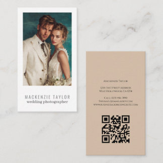 Wedding Photographer Photo Personalized QR Code Business Card