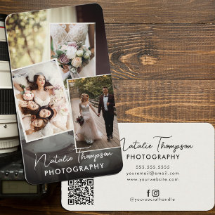 Wedding Photographer Picture Upload QR Code Boho Business Card