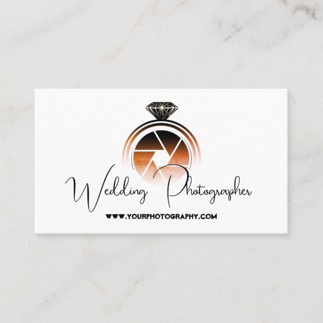 Wedding Photographer v2 (aged & with Camera Flash) Business Card (Front)