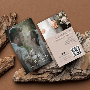 Wedding Photography Full Photo Modern Business Card