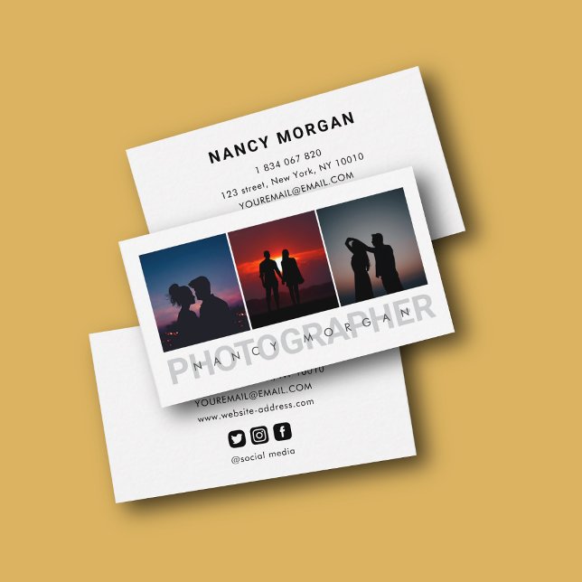 Wedding Photography Photo Collage  Business Card (Creator Uploaded)