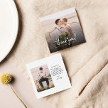 Wedding Photos Budget Hand-Lettered Thank You Card<br><div class="desc">Easily add your favourite wedding photos and a custom message on the reverse side by clicking the “Personalise” button. A thoughtful way to say thanks to your family,  friends,  and guests who showed up to support and celebrate your special day with you</div>