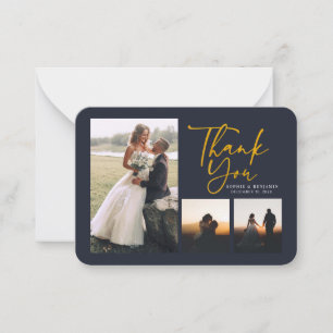 Wedding Photos Hand-Lettered Thank You Card