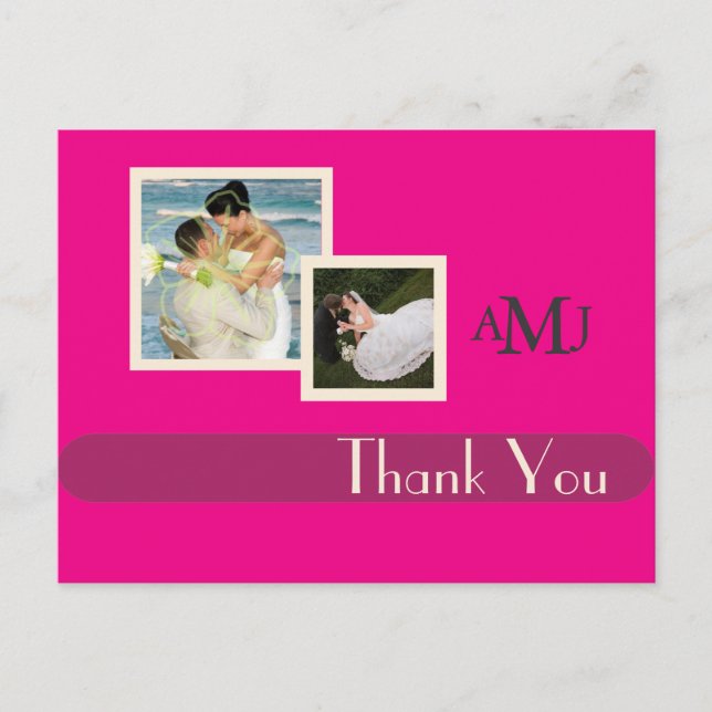 Wedding Photos Thank you postcards, plain Postcard (Front)