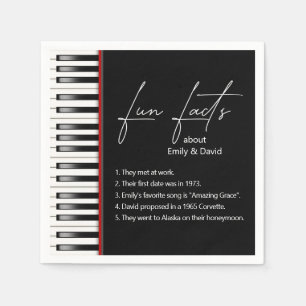Wedding Piano Keyboard Fun Facts  Napkin