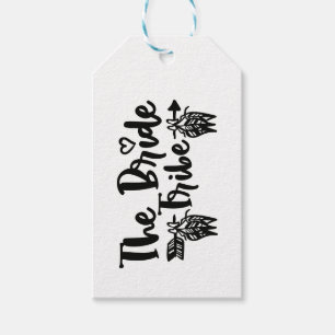 Wedding Pink And Black Cartoon Bride Groom Gift Tags