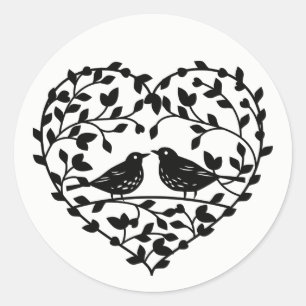Wedding Pink And Brown Cartoon Bride Groom Classic Round Sticker