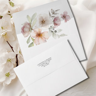 Wedding Pink Blush Floral Envelope