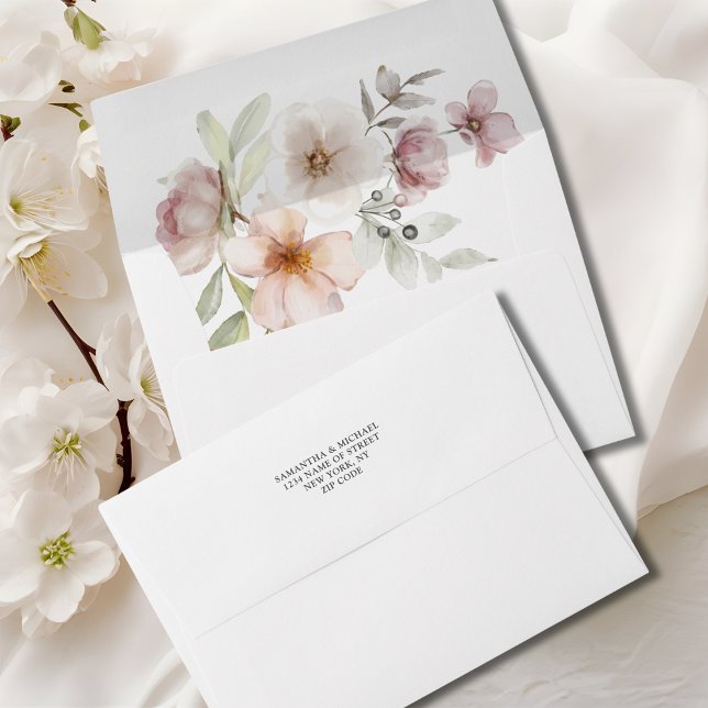 Wedding Pink Blush Floral Envelope (Creator Uploaded)