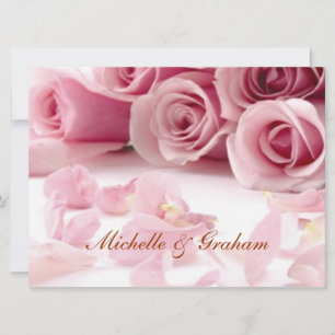 Wedding Pink Flowers Popular Elegant Invitation