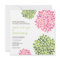 Wedding Pink & Green Flower Blooms Invitation