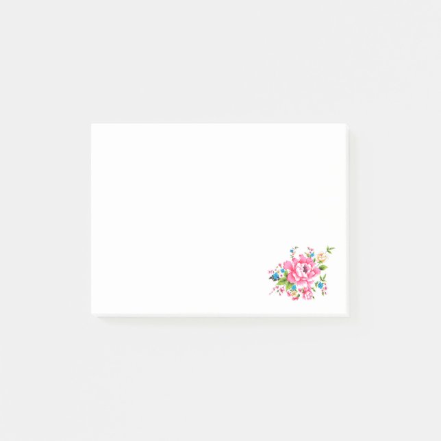 Wedding Pink Peony bunch of flowers Post-it Notes (Front)