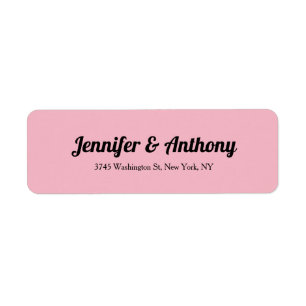Wedding Pink Professional Bold Creative Elegant Return Address Label