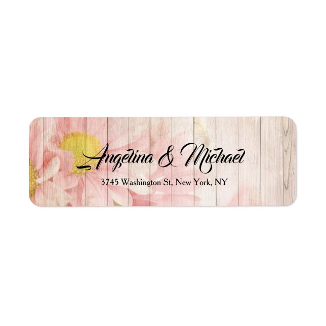 Wedding Pink Professional Classical Flowers Return Address Label (Front)