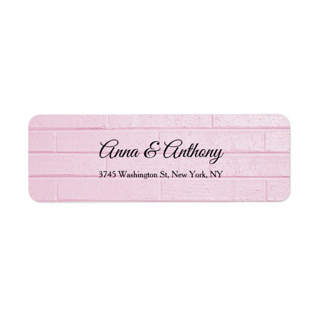 Wedding Pink Professional Creative Elegant Plain Return Address Label (Front)