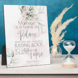 Wedding   Pink Rose and Pale Green Foliage  Plaque