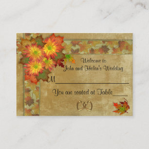 Wedding Place card Autumn table seating